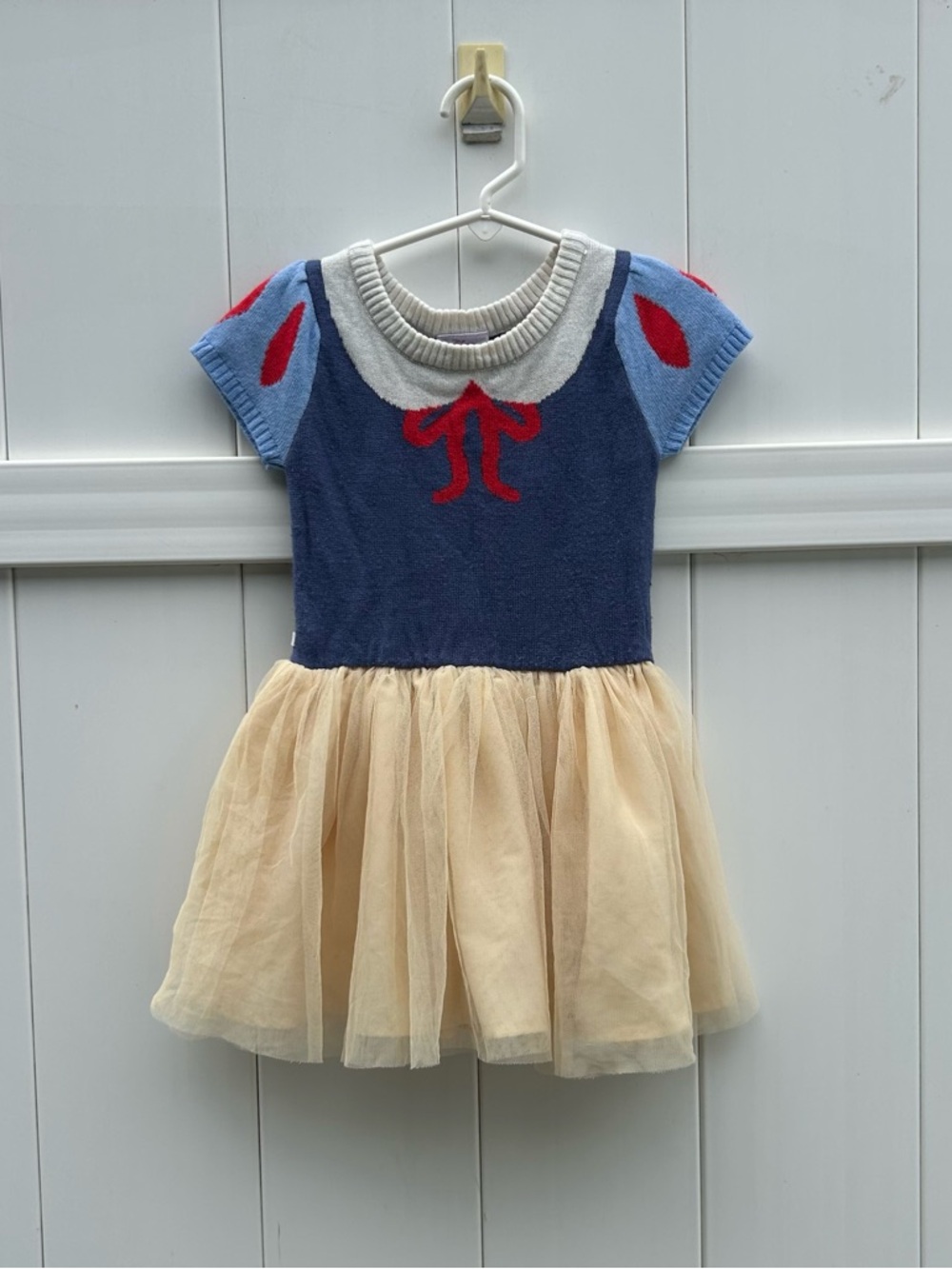 Disney Snow White Girl's Fairytale-Inspired Knit and Tulle Sweater Dress Size 3T
